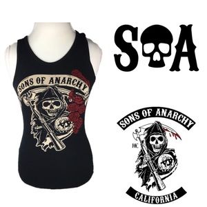 Sons of Anarchy Roses Reaper Ribbed Black Tank Top